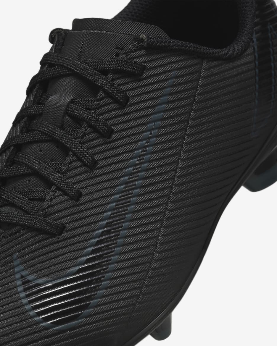 Tacos de fútbol MG de corte low para niños de preescolar y grandes Nike Jr. Mercurial Vapor 16 Club - Negro/Jungla intenso/Negro