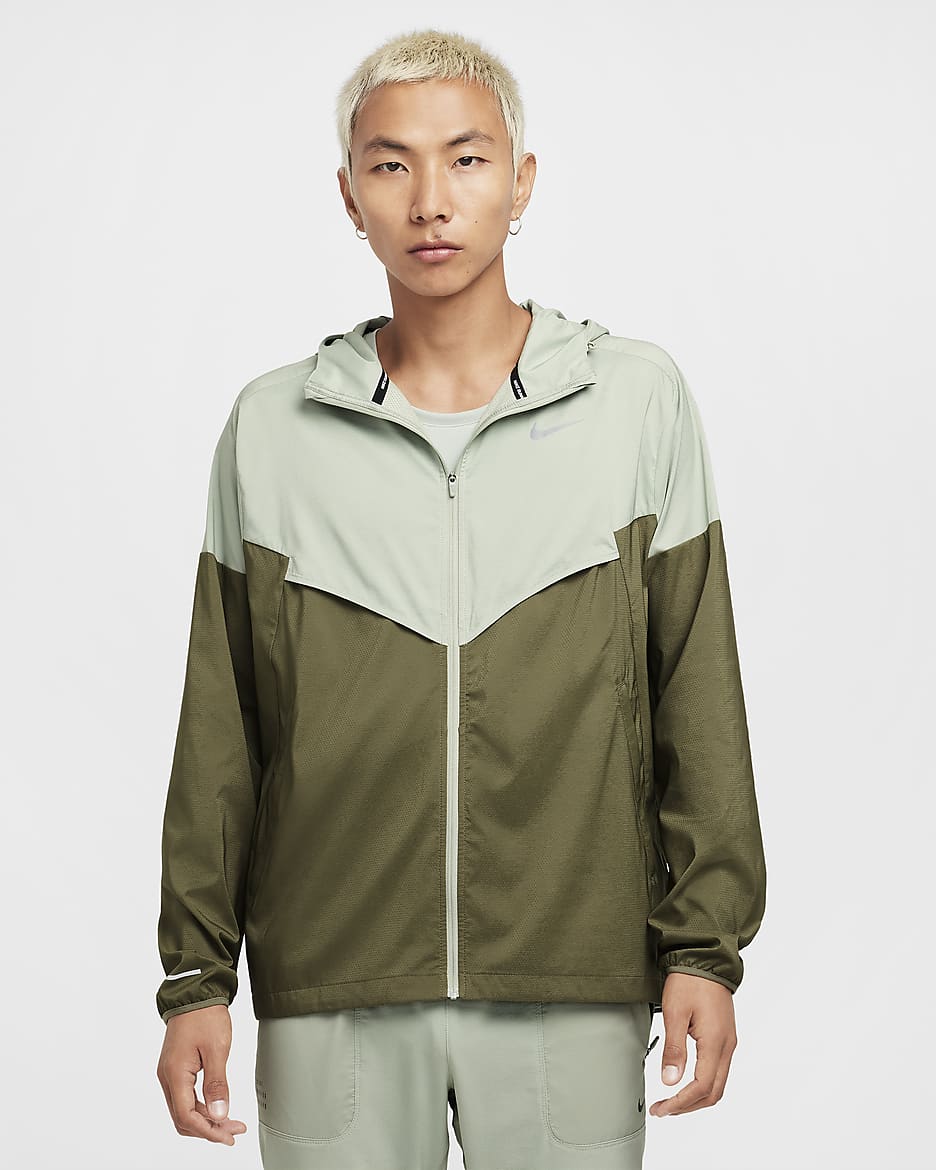 Chamarra de correr Repel para hombre Nike Windrunner - Horizonte jade/Oliva medio