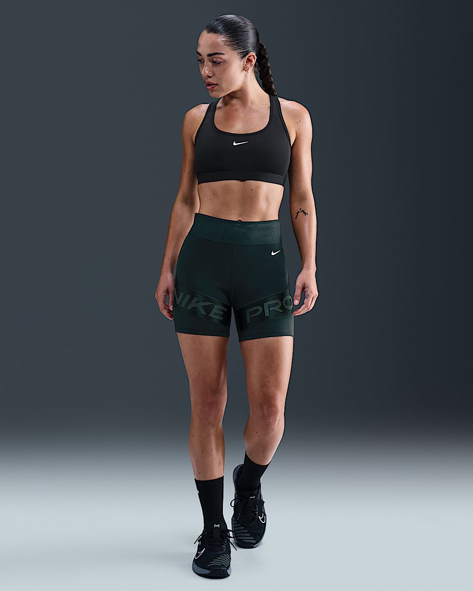 Nike Pro Sculpt Women's Dri-FIT High-Waisted 5" Biker Shorts - Seaweed/Vintage Green/White