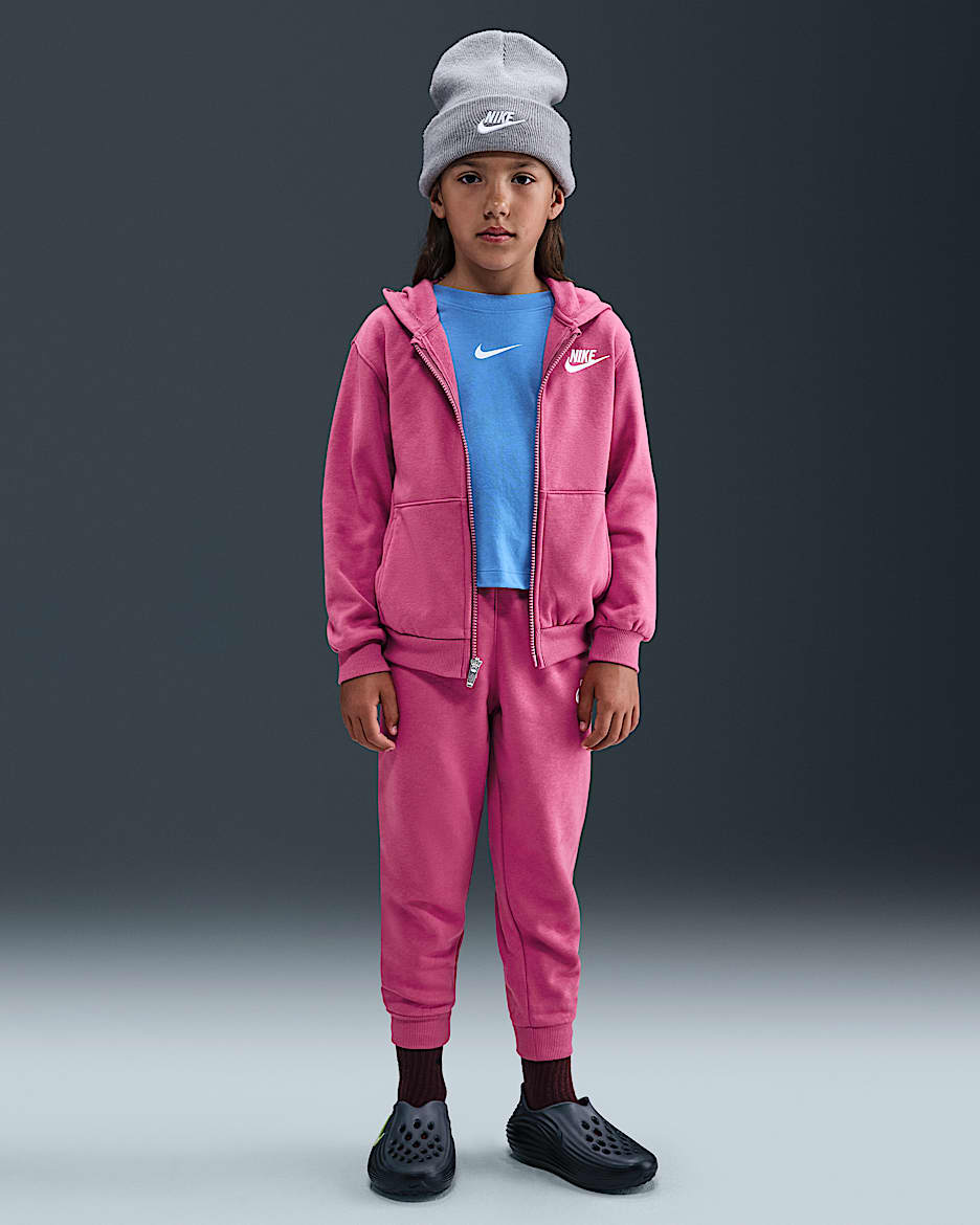 Nike Full-Zip Club Set Little Kids 2-Piece Hoodie Set - Sweet Beet