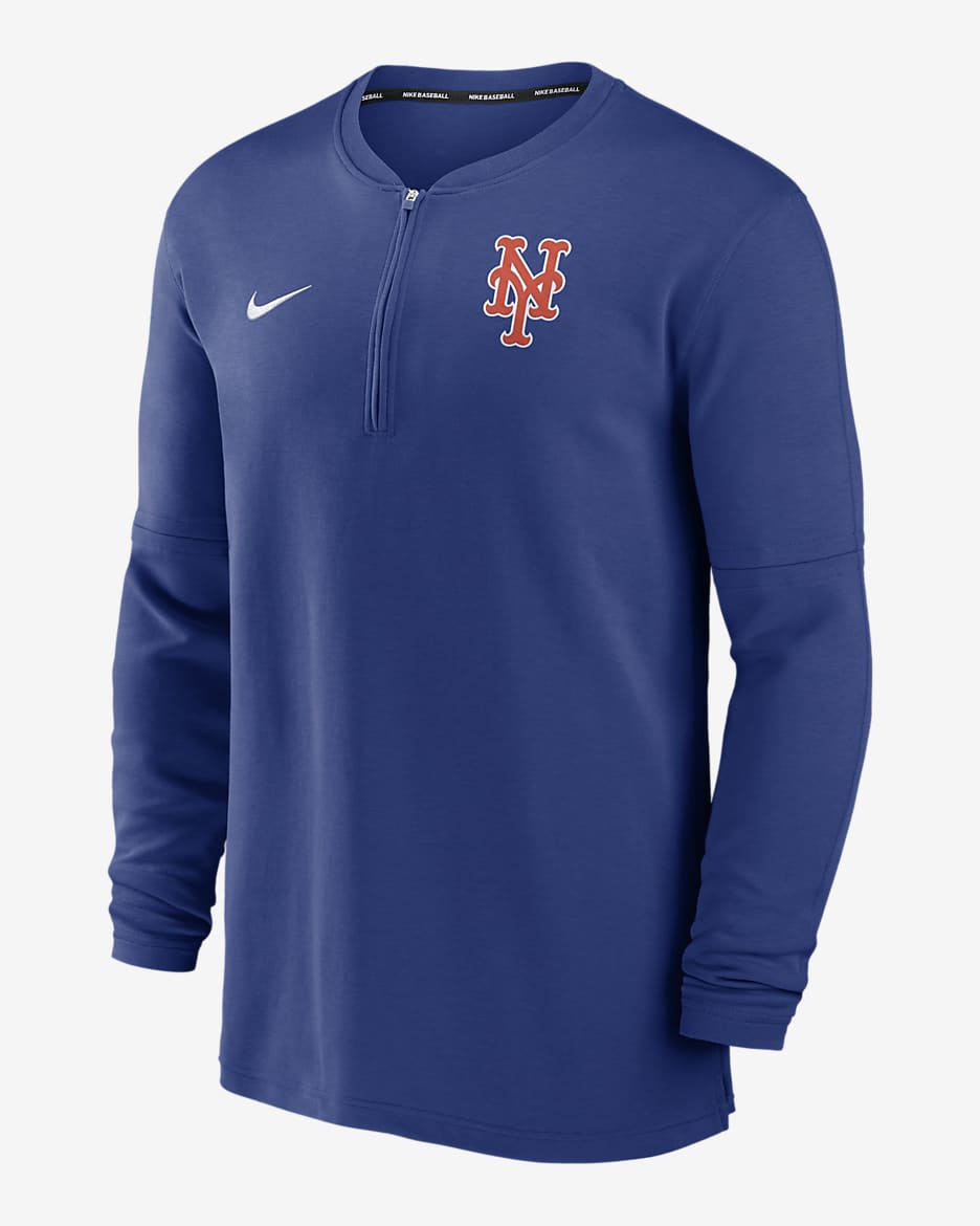 New York Mets Authentic Collection Game Time Men's Nike Dri-FIT MLB 1/2-Zip Long-Sleeve Top - Royal