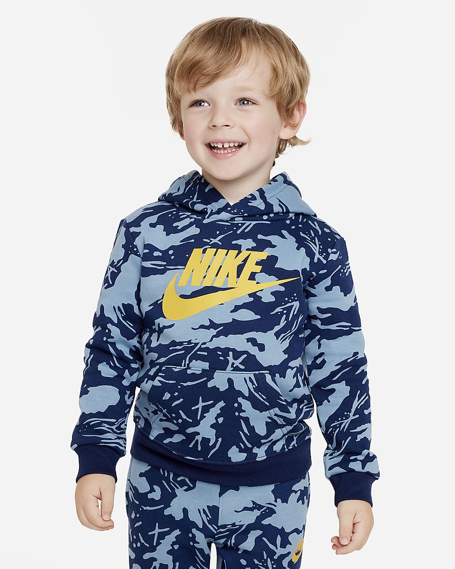 Sudadera con gorro sin cierre de tejido Fleece Club Camo para bebé Nike - Cerúleo