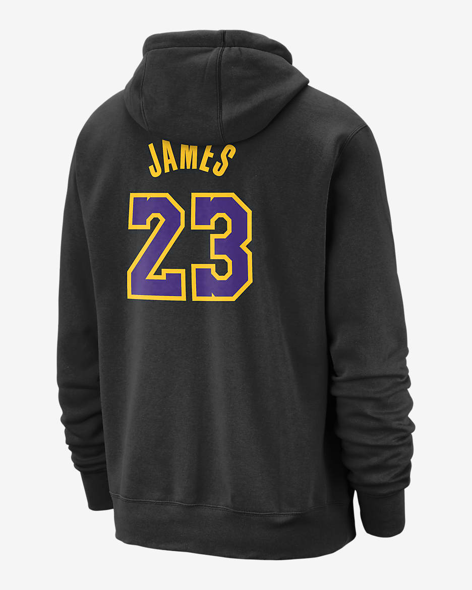 LeBron James Los Angeles Lakers Club Fleece City Edition Men's Nike NBA Pullover Hoodie - Black