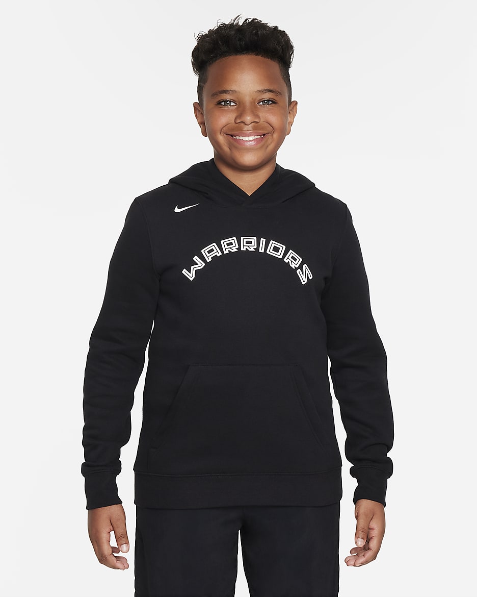 Sweat à capuche en tissu Fleece Nike NBA Golden State Warriors City Edition pour ado - Noir