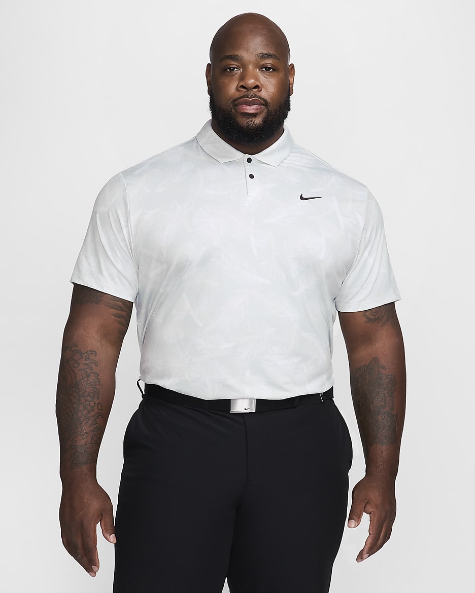 Polo de golfe Dri-FIT Nike Tour para homem - Branco Summit/Preto