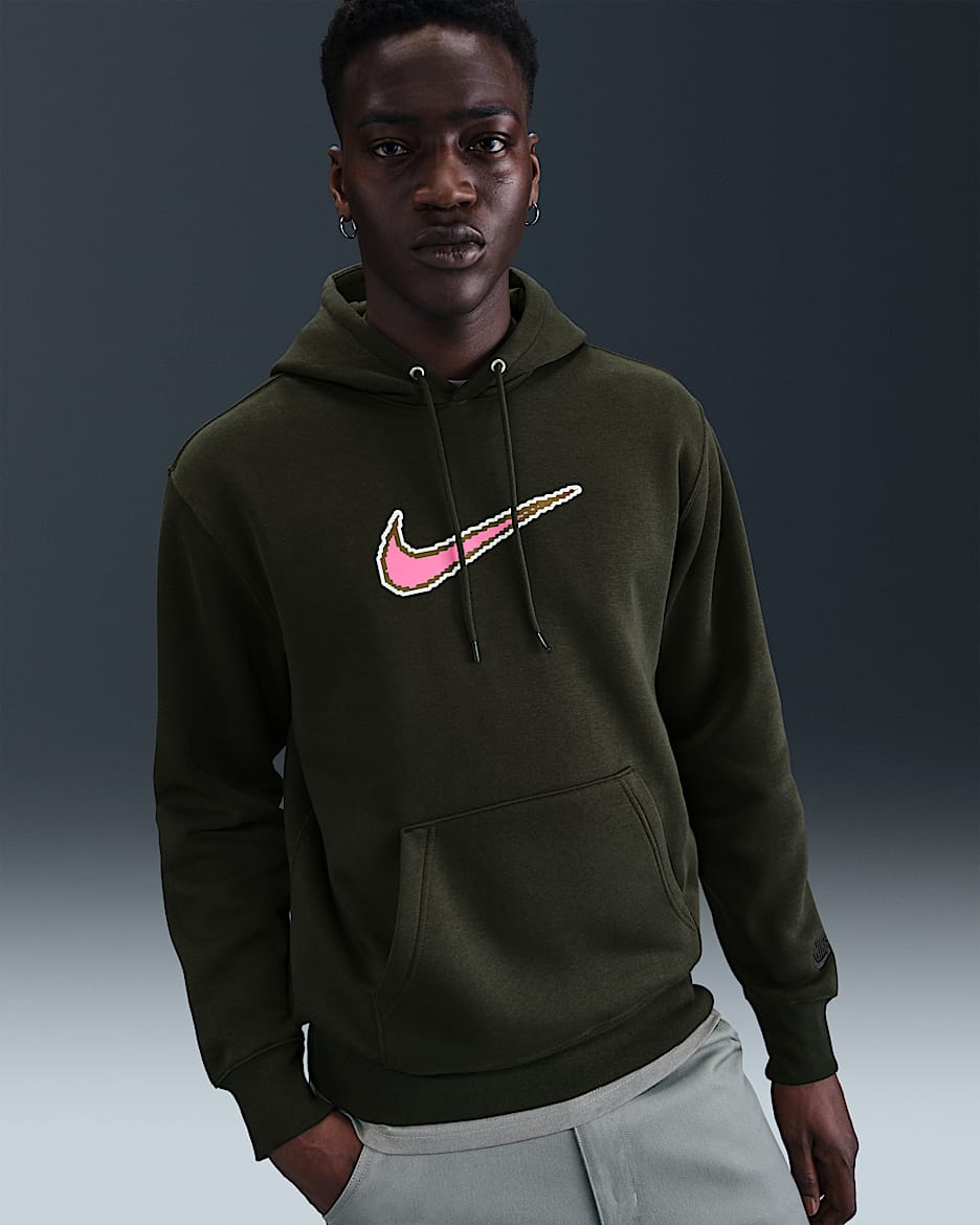 Nike Sportswear Club Men's Fleece Hoodie - Sequoia/Sequoia/Black