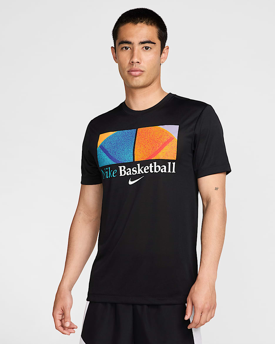 เสื้อยืดบาสเก็ตบอลผู้ชาย Dri-FIT Nike - ดำ