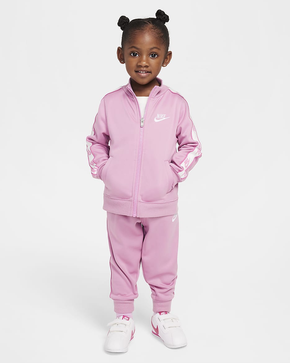 Conjunto de 2 piezas de cierre completo y cinta con logotipos infantil Nike Dri-FIT - Flamenco mágico