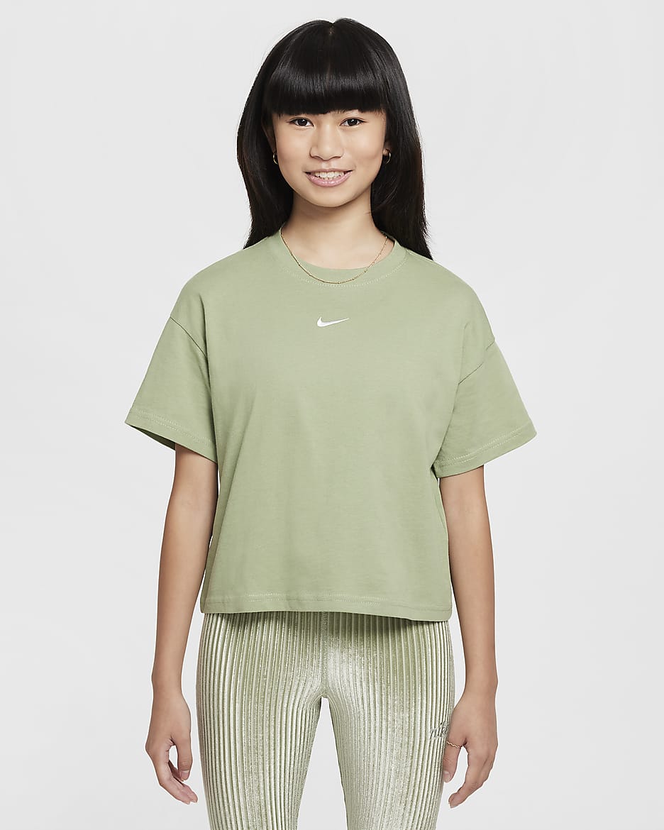 Nike Sportswear Essential Older Kids' (Girls') T-Shirt - Oil Green