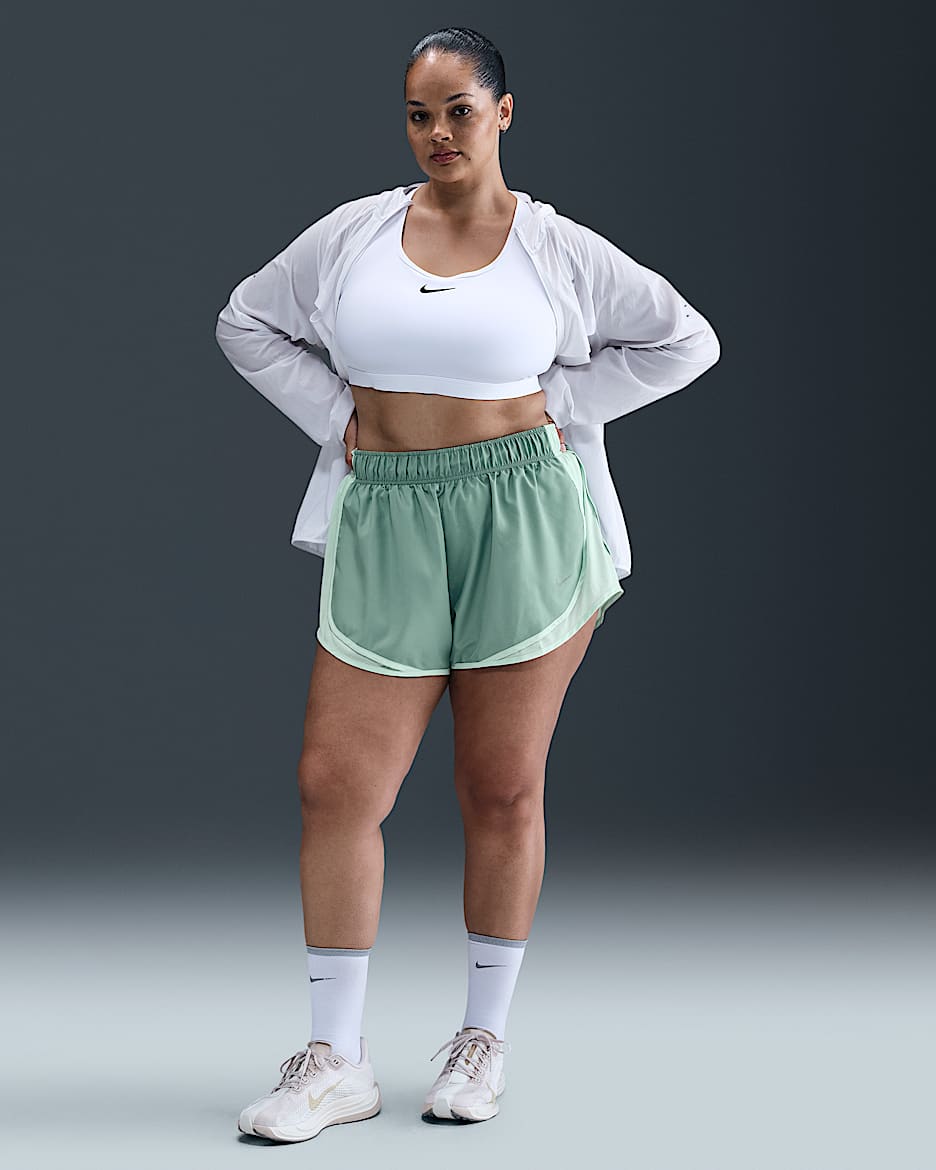 Nike Tempo Women's Dri-FIT Mid-Rise 7.5cm (approx.) Brief-Lined Running Shorts (Plus Size) - Cannon/Mint Foam/Cannon