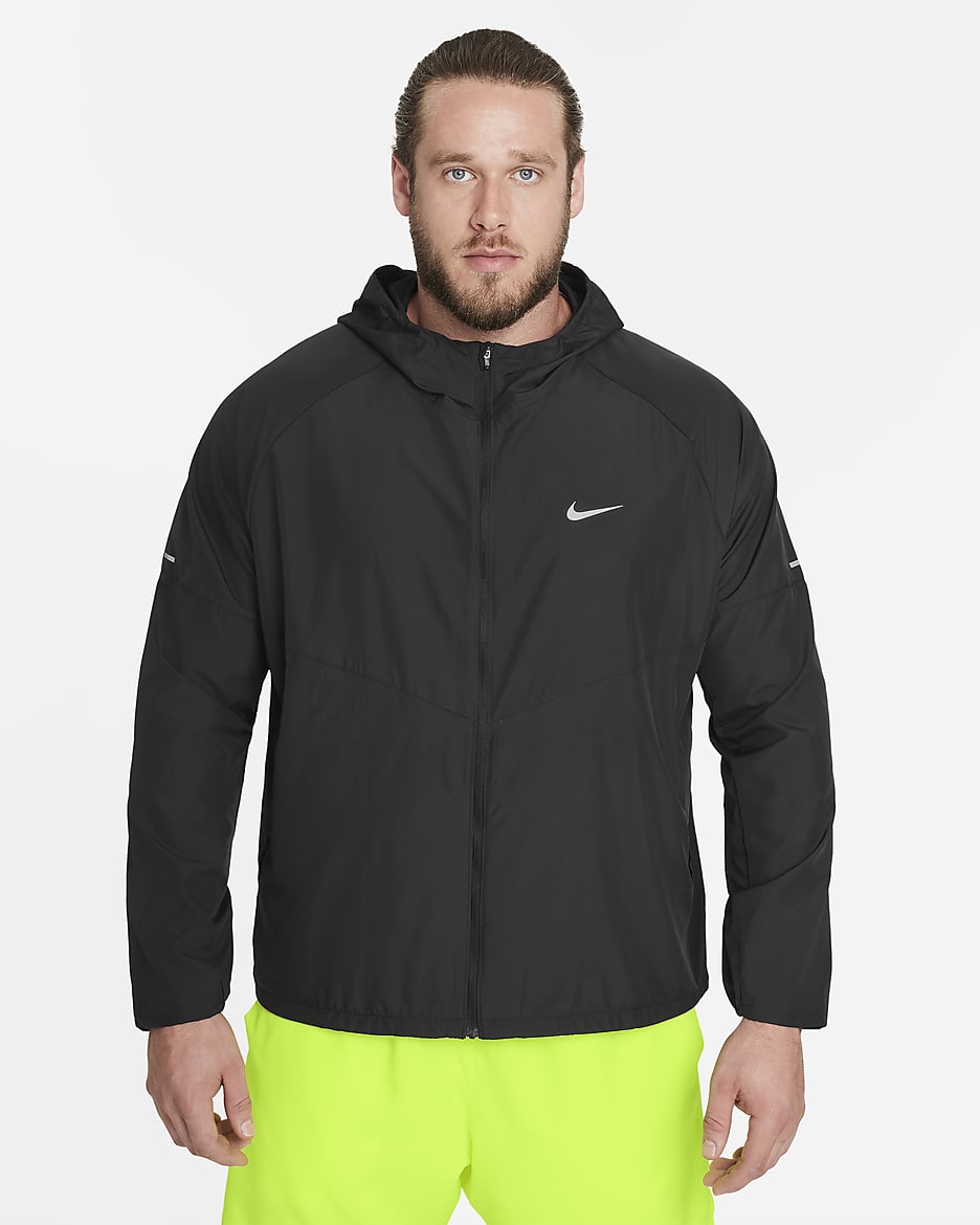 Chamarra de correr Repel para hombre Nike Miler - Negro/Negro