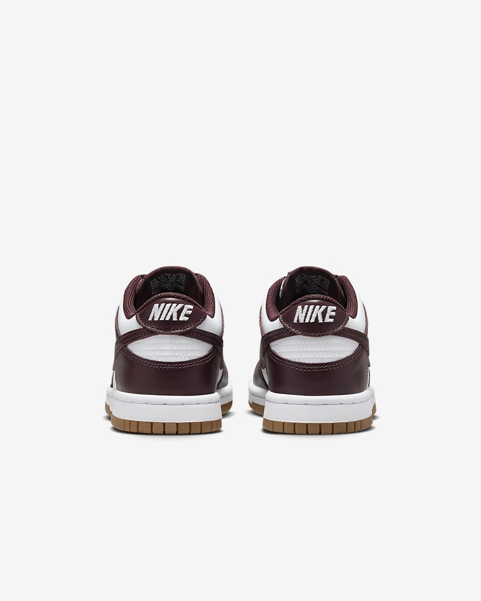 Nike Dunk Low Big Kids' Shoes - White/Gum Light Brown/Burgundy Crush