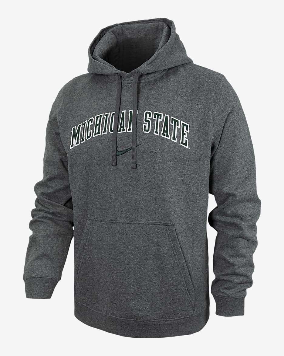 Michigan State Club Fleece Men's Nike College Hoodie - Carbon Heather