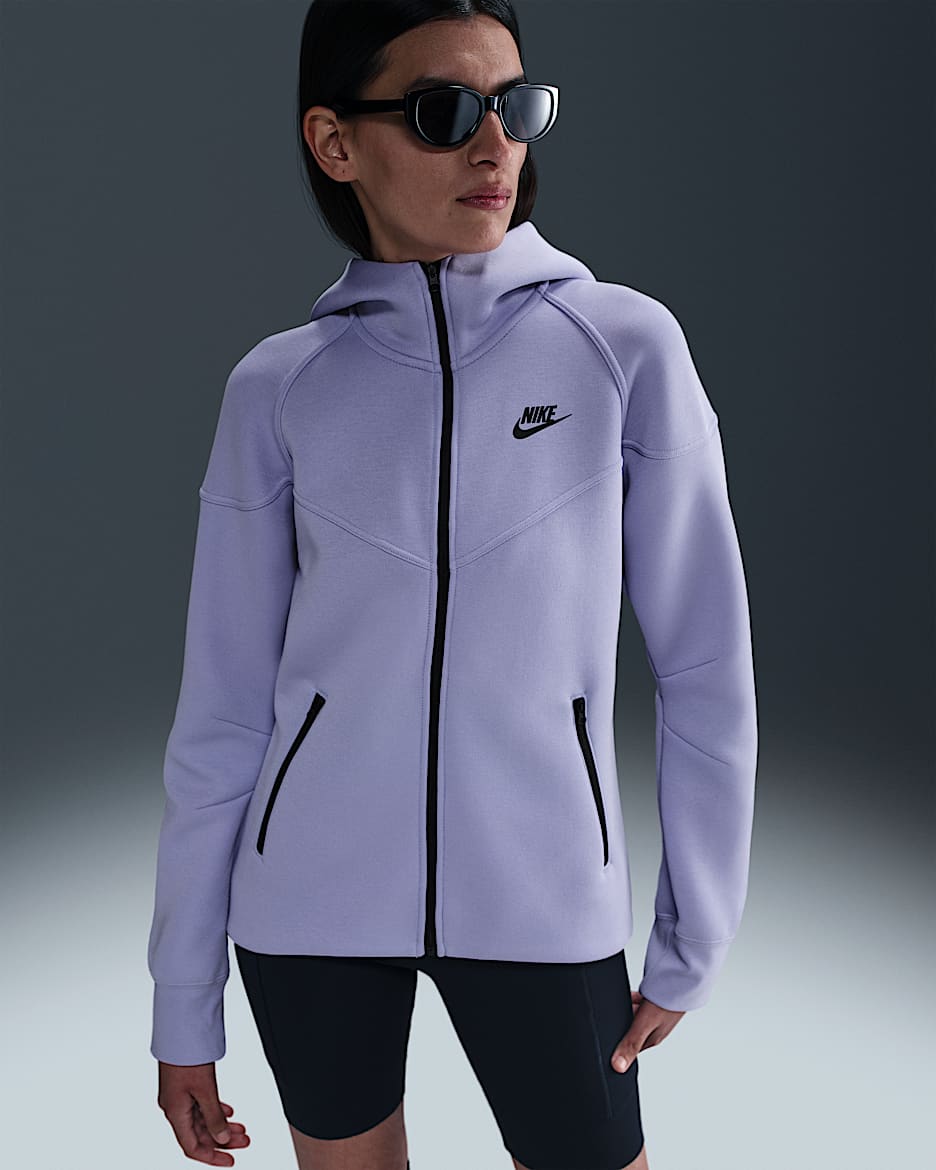Nike Sportswear Tech Fleece Windrunner Women's Full-Zip Hoodie - Lilac Ice/Black