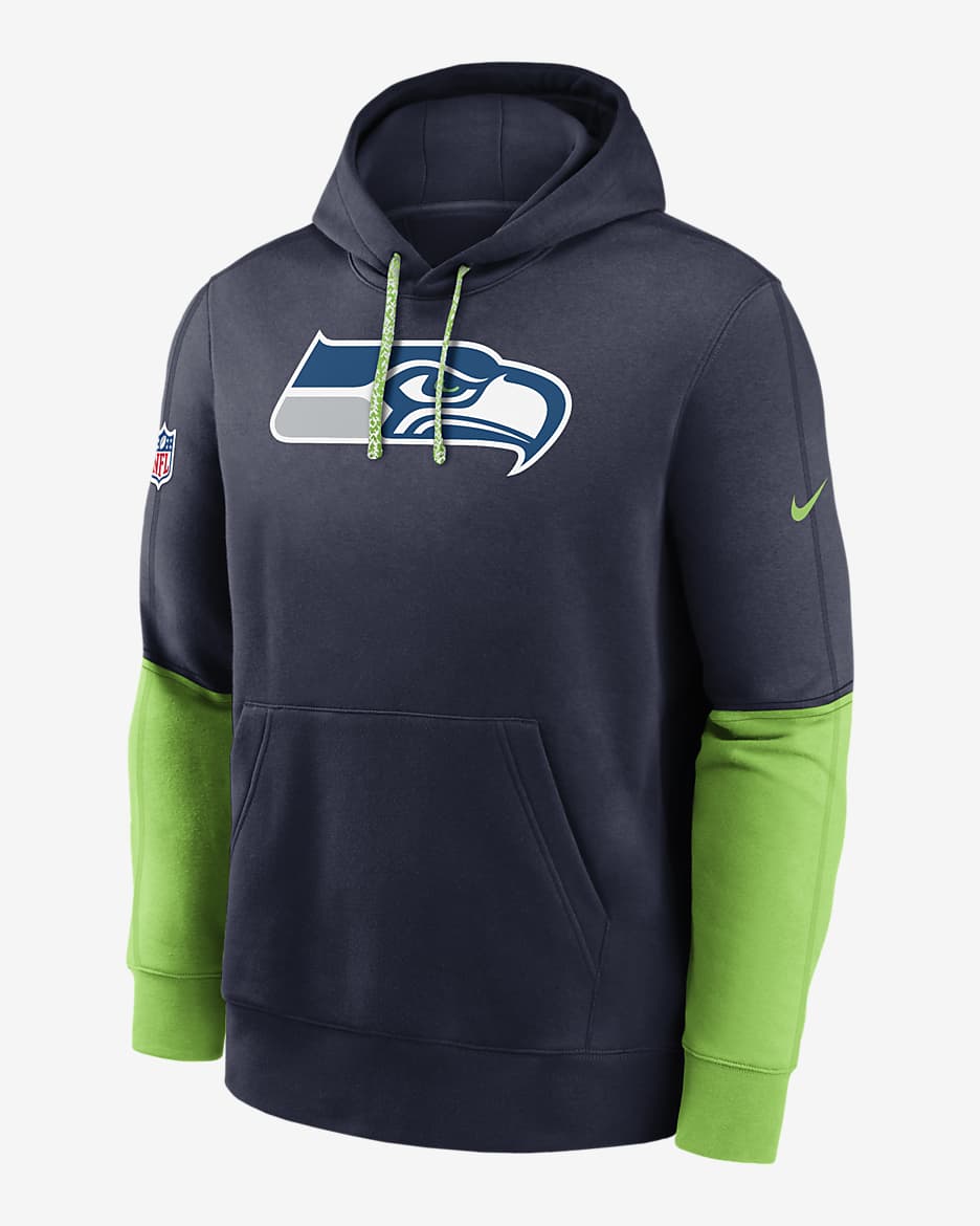 Seattle Seahawks Sideline Team Issue Club Men's Nike NFL Pullover Hoodie - College Navy