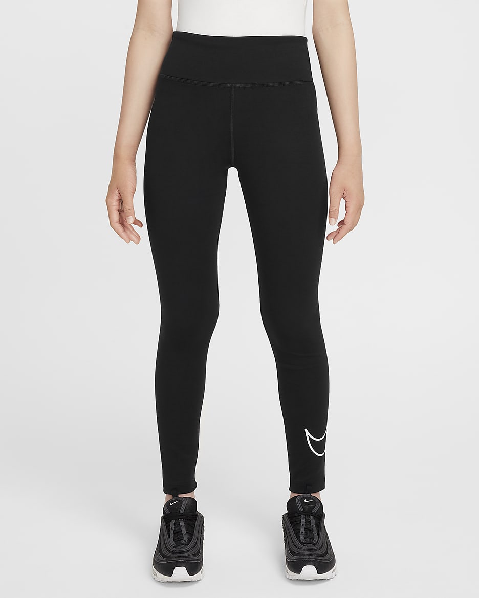 Nike Sportswear Classic Older Kids' (Girls') Leggings - Black/White