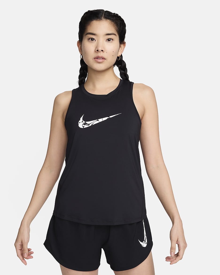 Nike One Women's Graphic Running Tank Top - Black/White