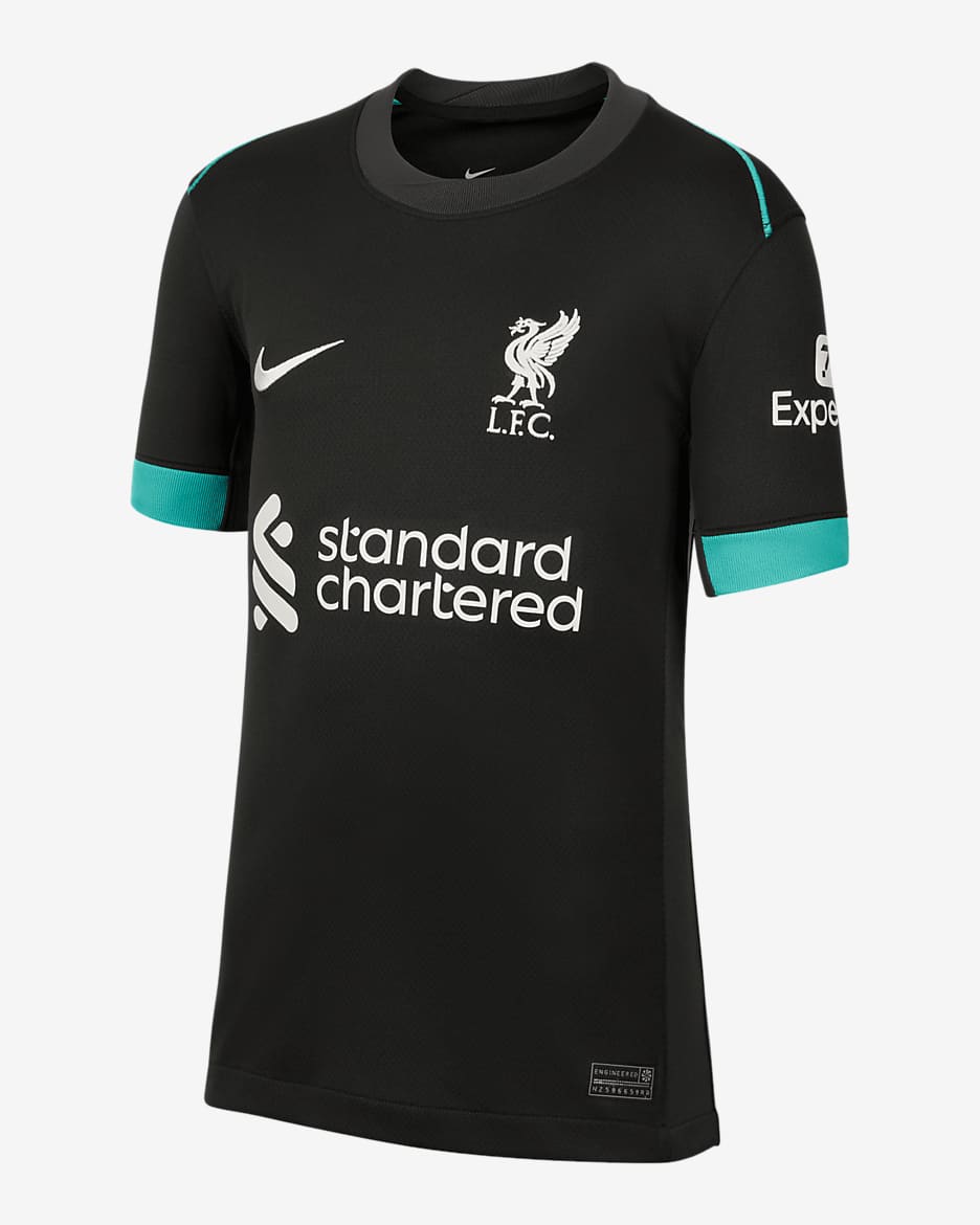 Mohamed Salah Liverpool 2024/25 Stadium Away Bid Kids' Nike Dri-FIT Soccer Jersey - Forest Green