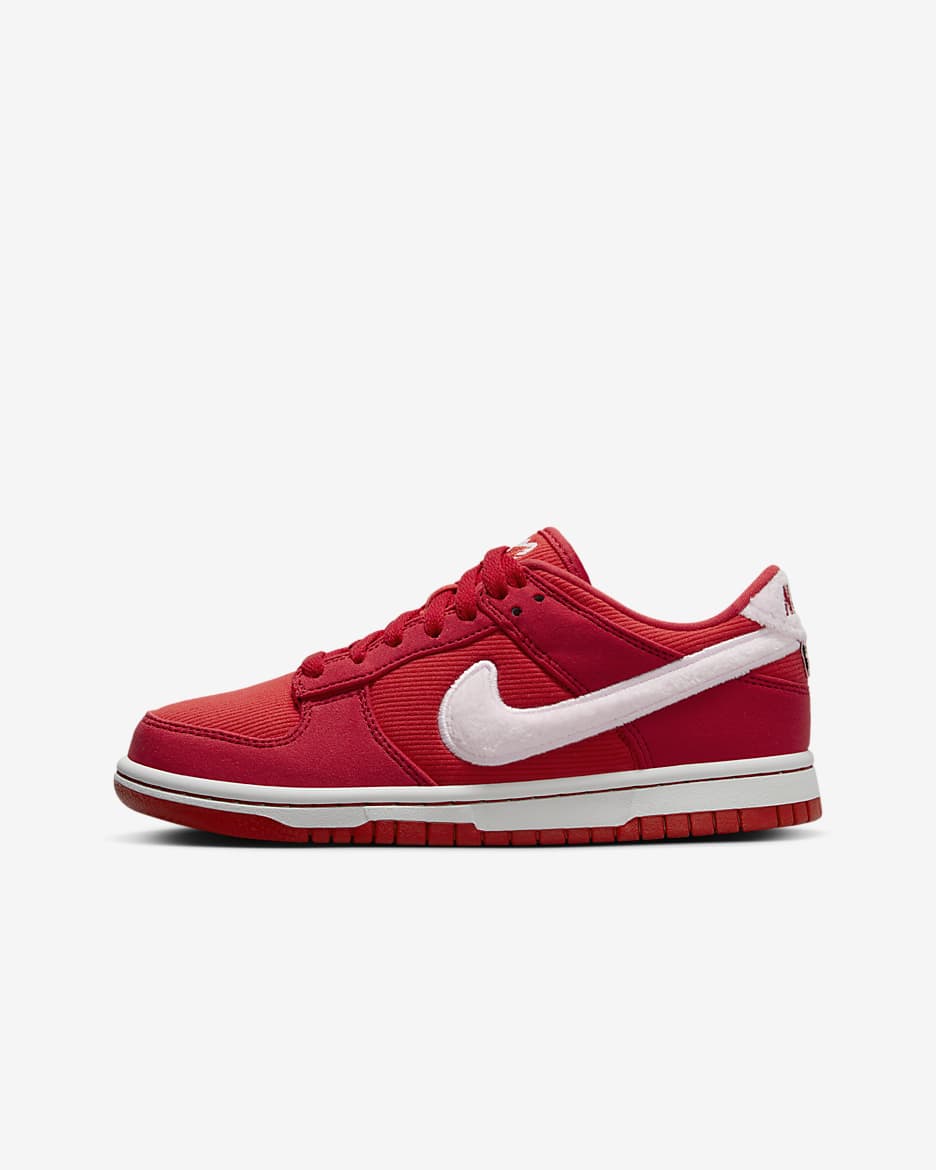 Nike Dunk Low Schuh für ältere Kinder - Fire Red/Light Crimson/Weiß/Pink Foam