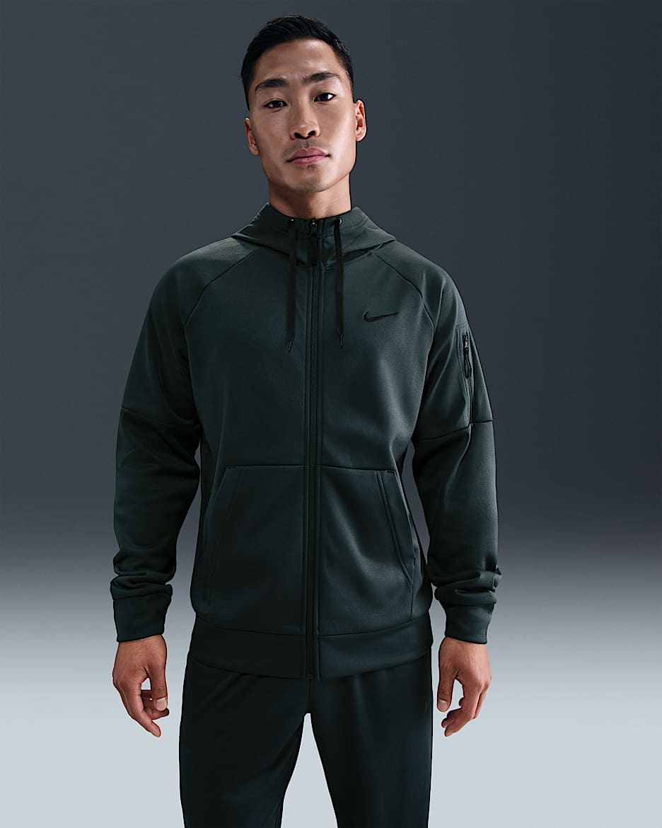 Nike Therma Part superior amb cremallera completa de fitnes Therma-FIT - Home - Seaweed/Seaweed/Negre