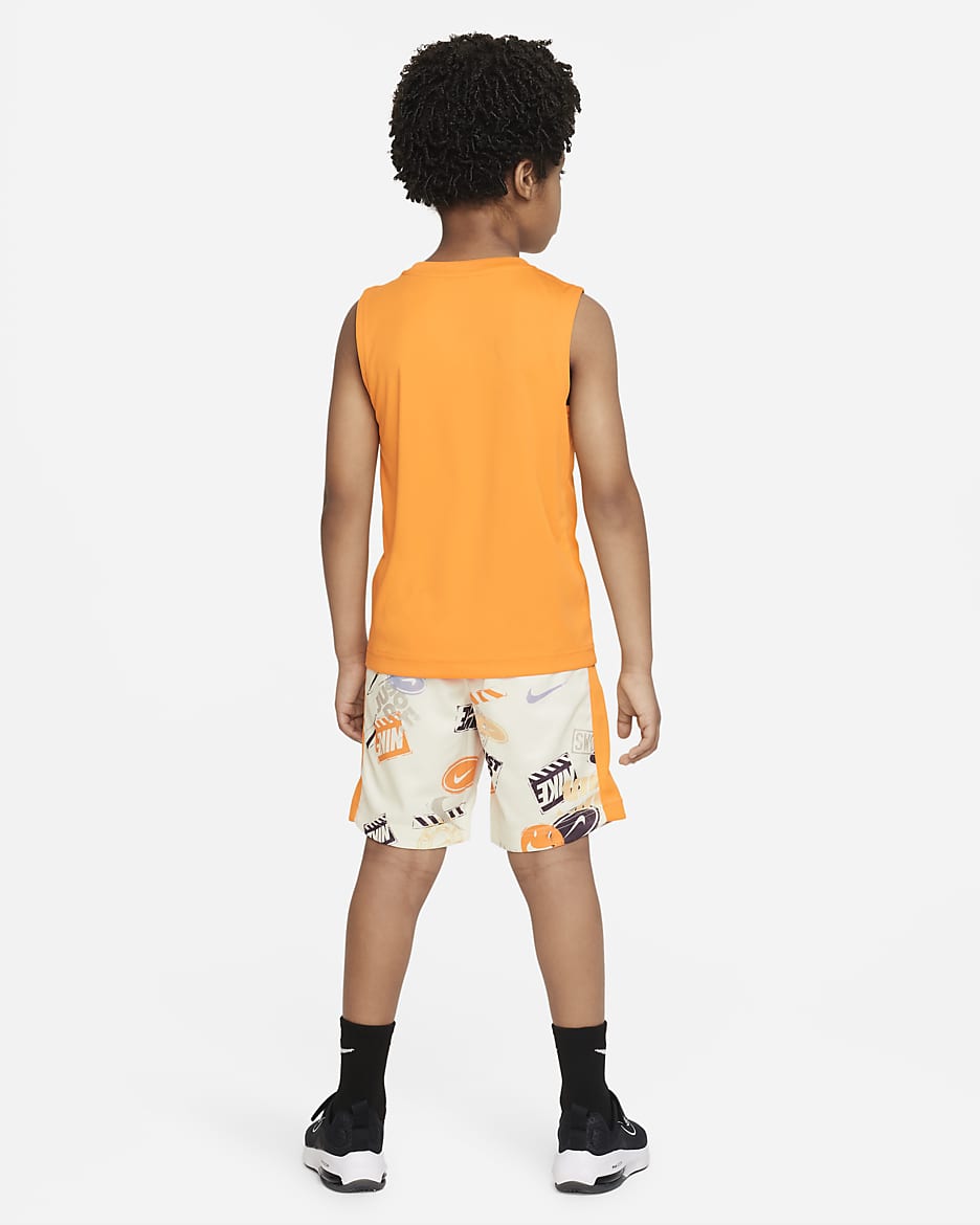 Nike Wild Air Muscle Tank and Shorts Set Little Kids' 2-Piece Set - Coconut Milk