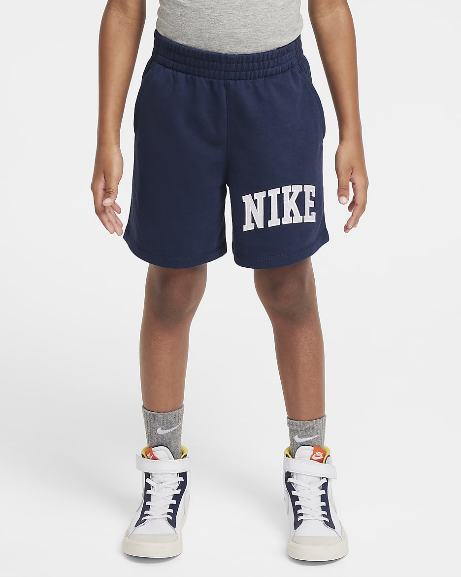 Nike Sportswear Club Little Kids' Applique French Terry Shorts - Midnight Navy