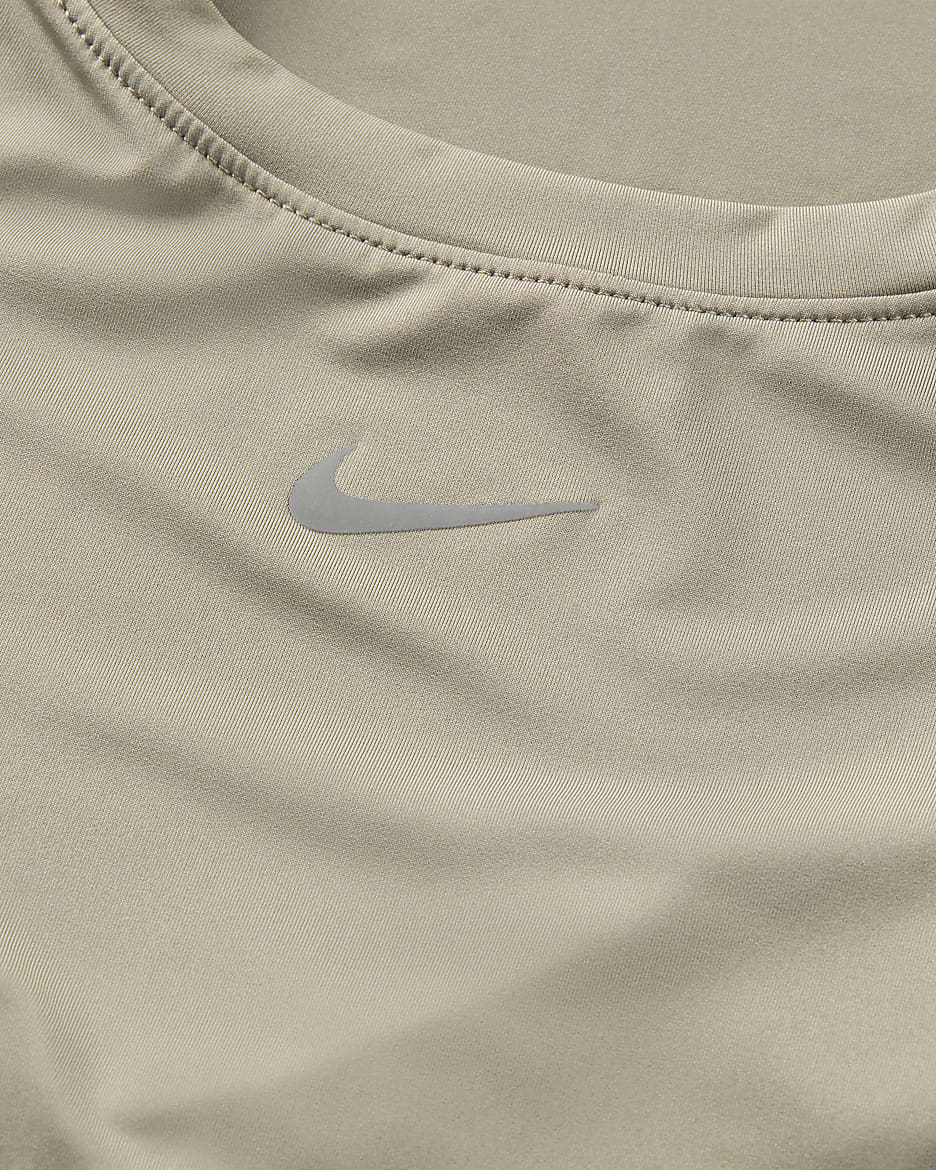 Γυναικείο tank top crop Dri-FIT Nike One Classic - Light Army/Μαύρο