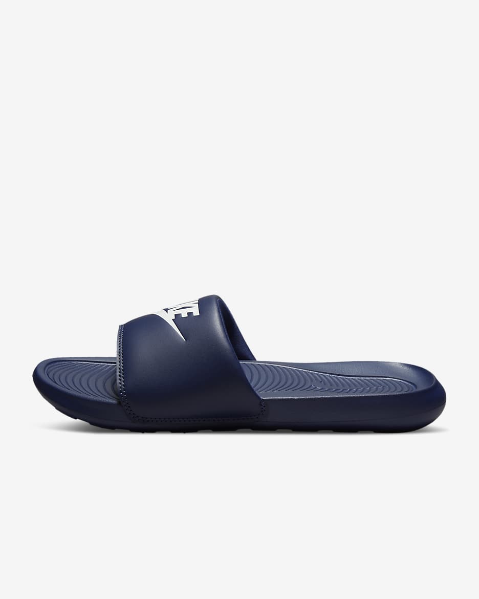 Claquette Nike Victori One pour homme - Midnight Navy/Midnight Navy/Blanc