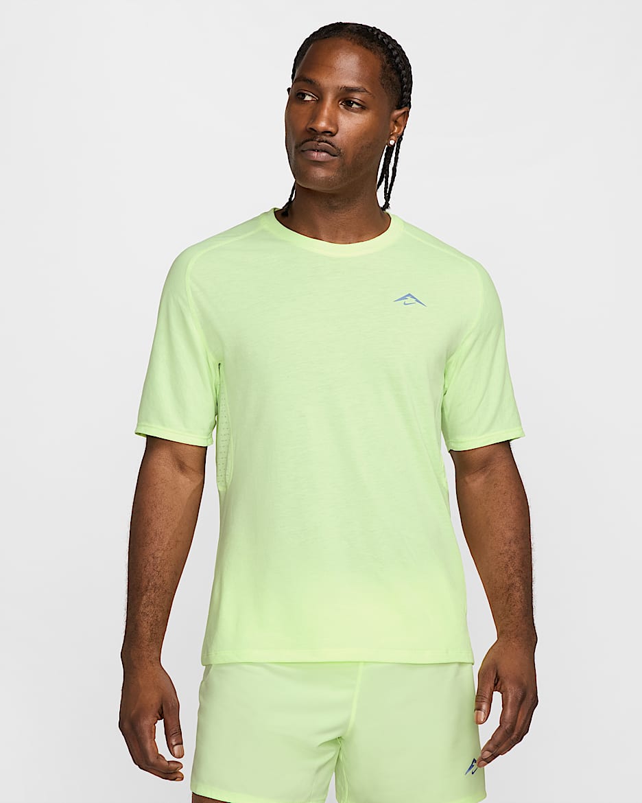 Nike Trail Solar Chase Men's Dri-FIT ADV Short-Sleeve Running Top - Barely Volt/Black