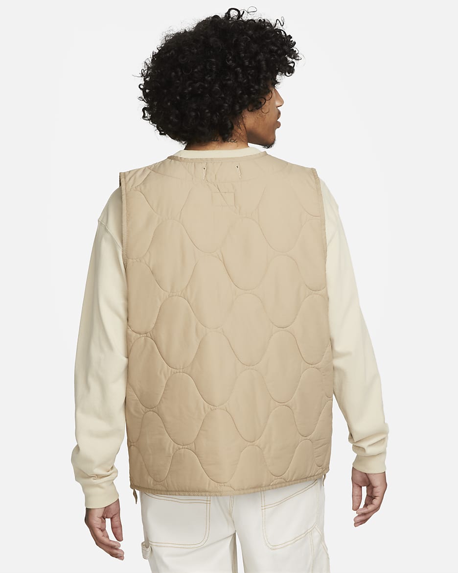 Nike Life Geweven bodywarmer in legerstijl met isolatie voor heren - Khaki/Khaki