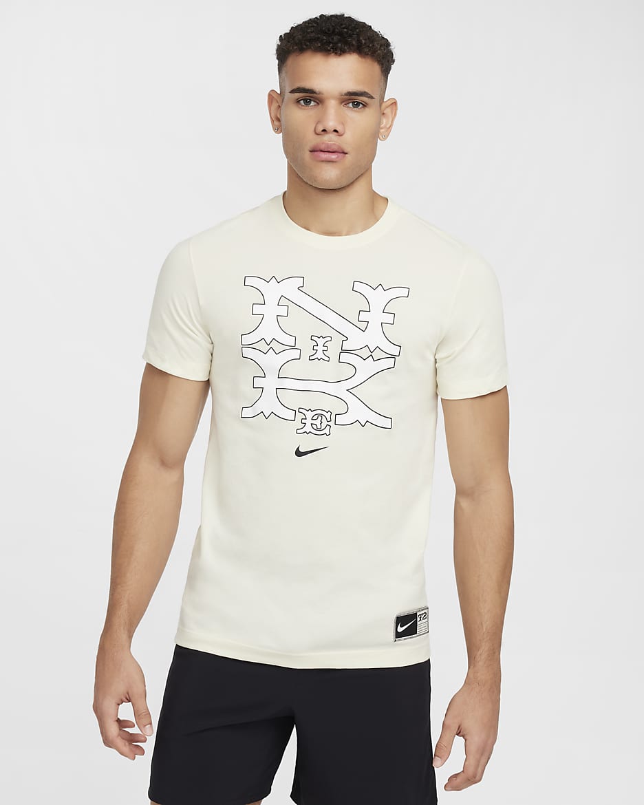 Playera de béisbol Nike Dri-FIT para hombre - Leche de coco