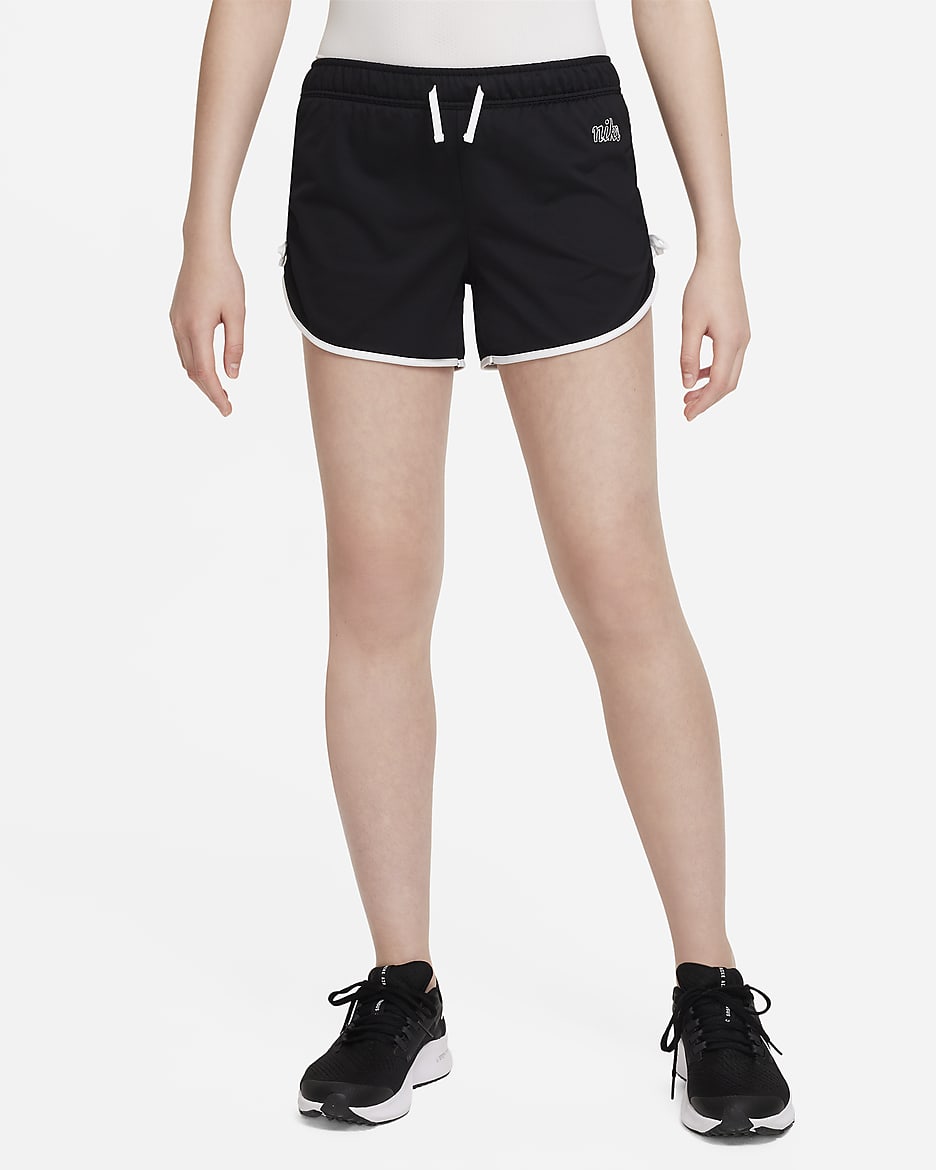 Nike Dri-FIT Tempo Icon Clash Big Kids' (Girls') Running Shorts - Black/White/White