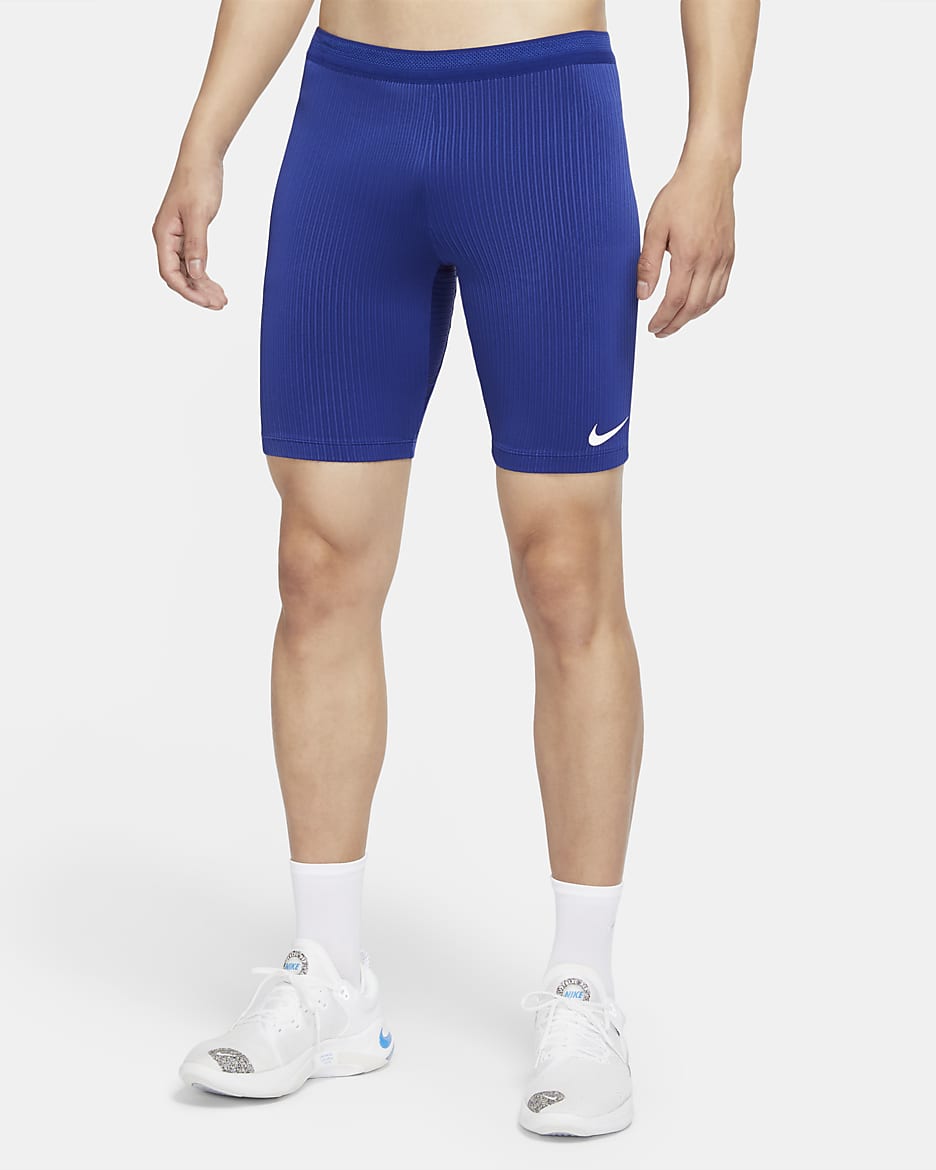 ナイキ Dri-FIT ADV チーム USA エアロスイフト メンズ 1/2レングス レーシングタイツ - ディープロイヤルブルー/ホワイト