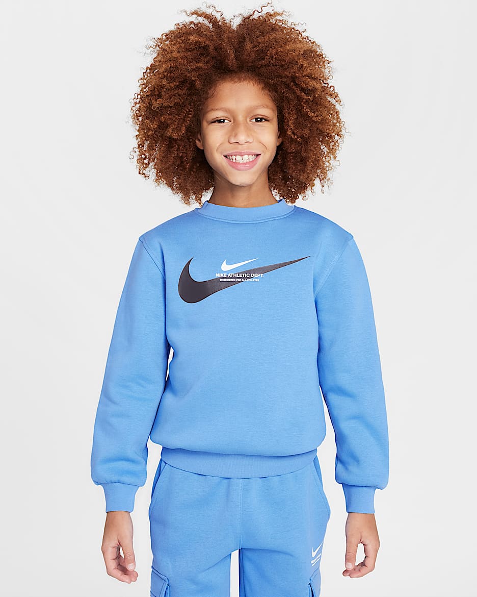 Nike Sportswear Older Kids' Fleece Crew-Neck Sweatshirt - Blue Beyond