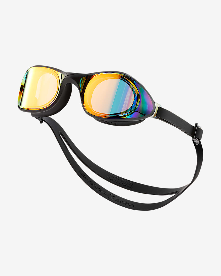 Goggles de natación espejados Nike Expanse - Naranja motor/Negro/Blanco