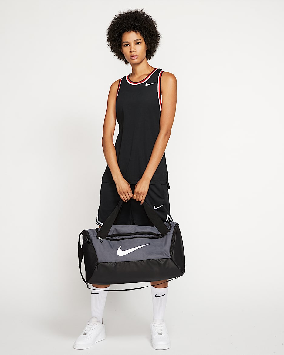 Nike Brasilia Training Duffel Bag (Small) - Flint Grey/Black/White