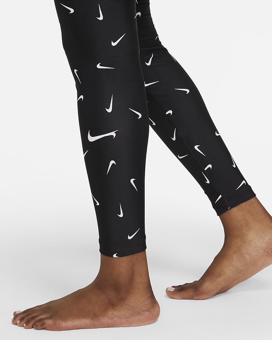 Nike Victory Women's Slim Swim Leggings - Black/White/White