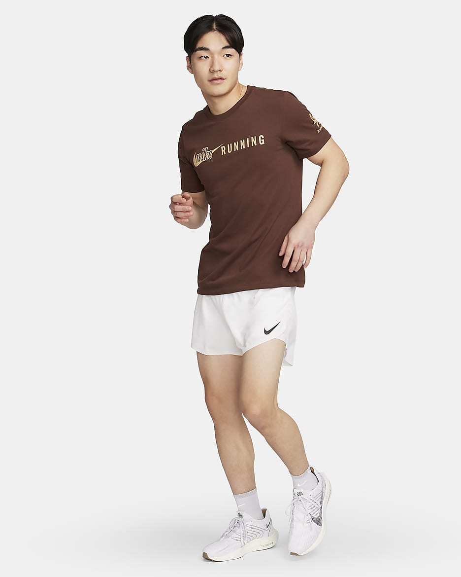 Nike Men's Dri-FIT Running T-Shirt - Cacao Wow