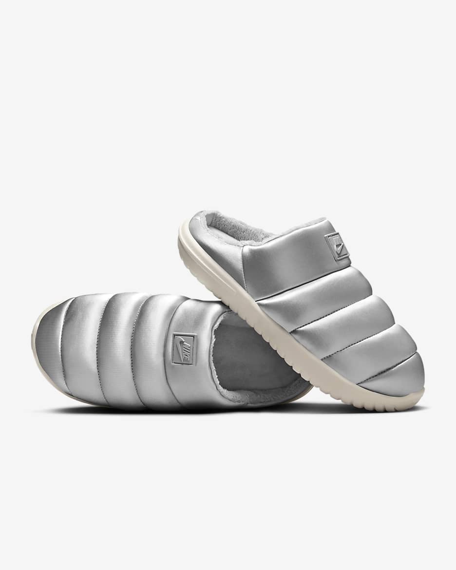 Pantuflas para mujer Nike Burrow SE - Plata metalizado/Marrón verdoso claro