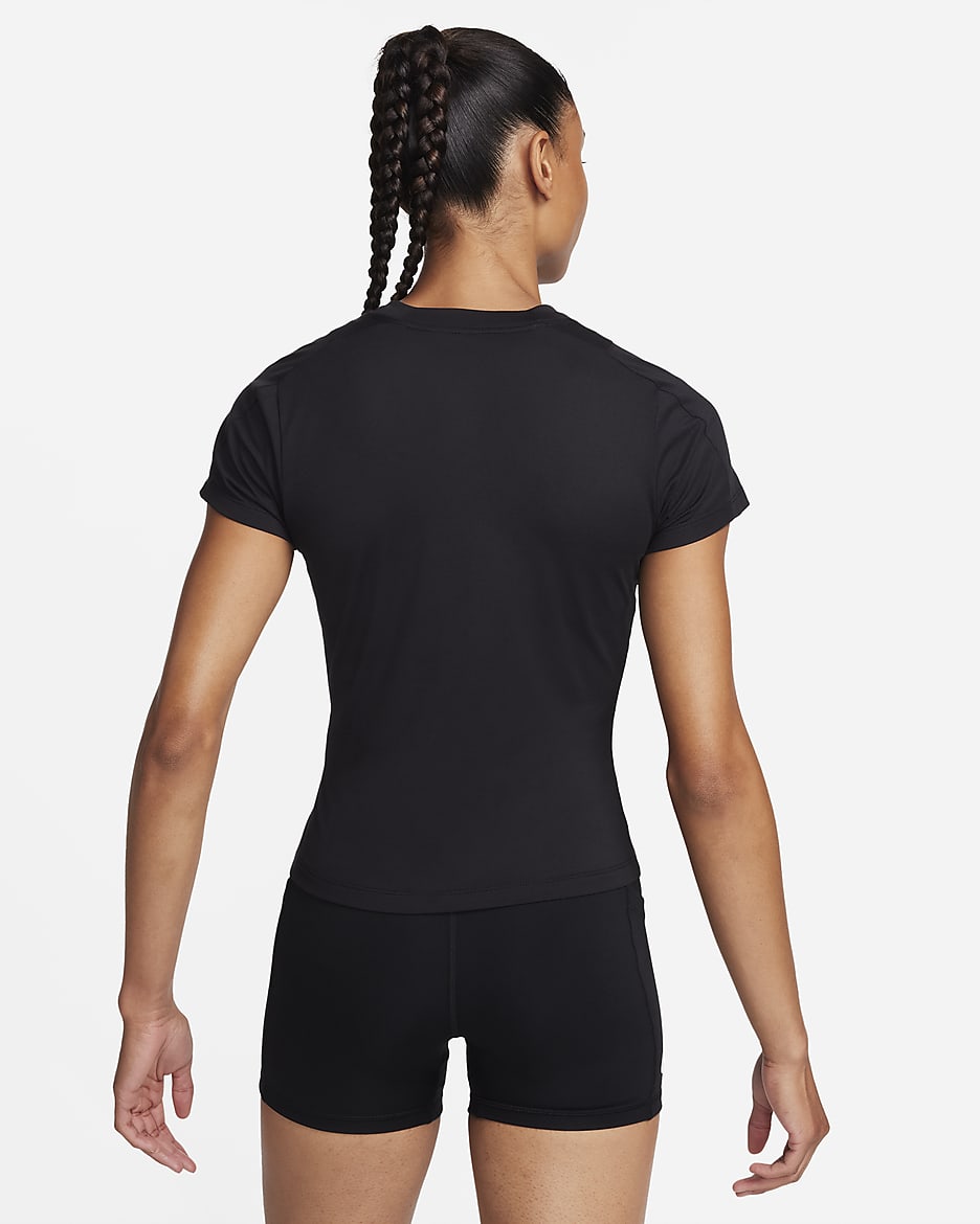 NikeCourt Advantage Women's Dri-FIT Short-Sleeve Tennis Top - Black/Black/Black/White