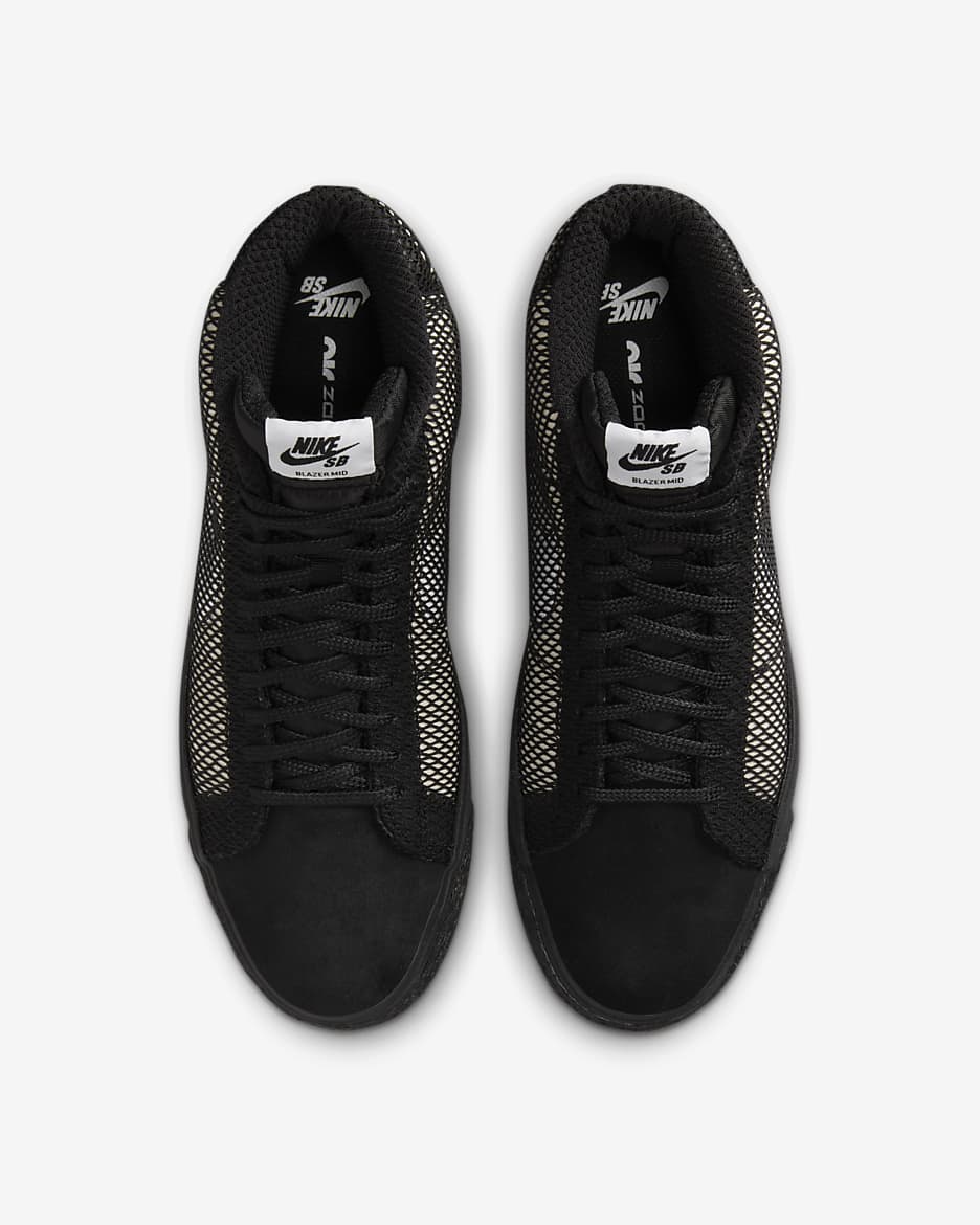 Παπούτσια skateboarding Nike SB Zoom Blazer Mid Premium - Λευκό/Λευκό/Μαύρο/Μαύρο