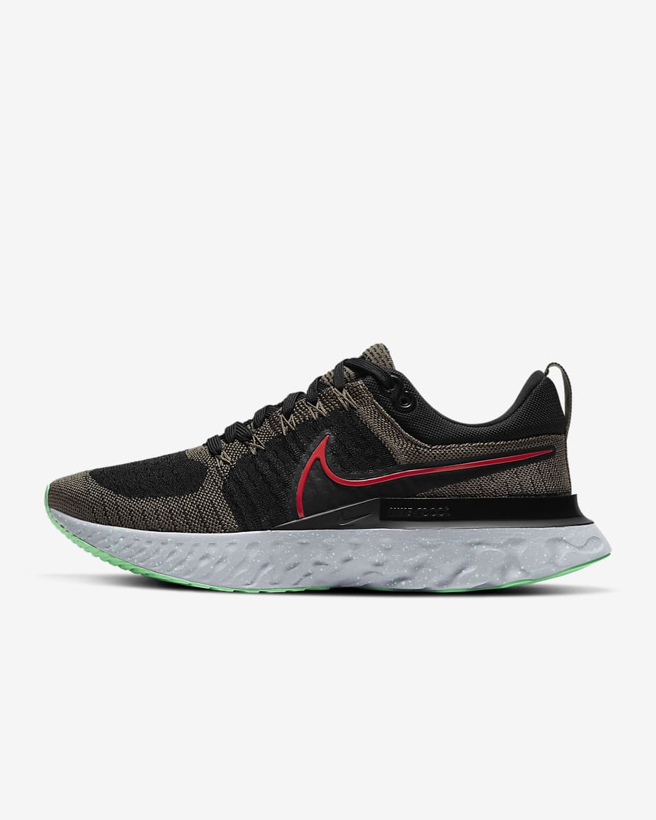 Nike React Infinity 2 Men's Road Running Shoes - Ridgerock/Black/Green Glow/Chile Red