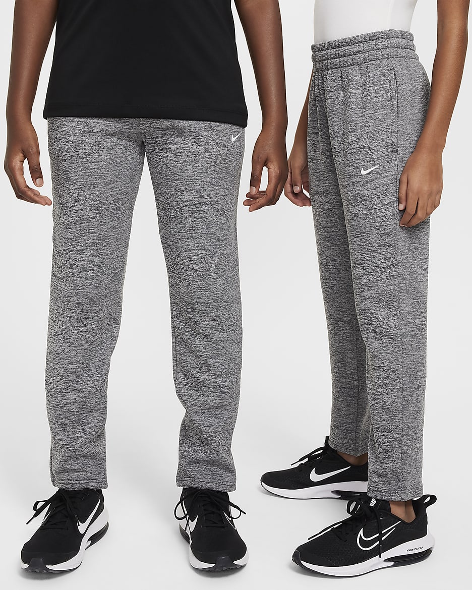 Pants Therma-FIT para niños talla grande Nike Multi Stain Repel - Gris oscuro/Polvo fotón/Jaspeado/Blanco