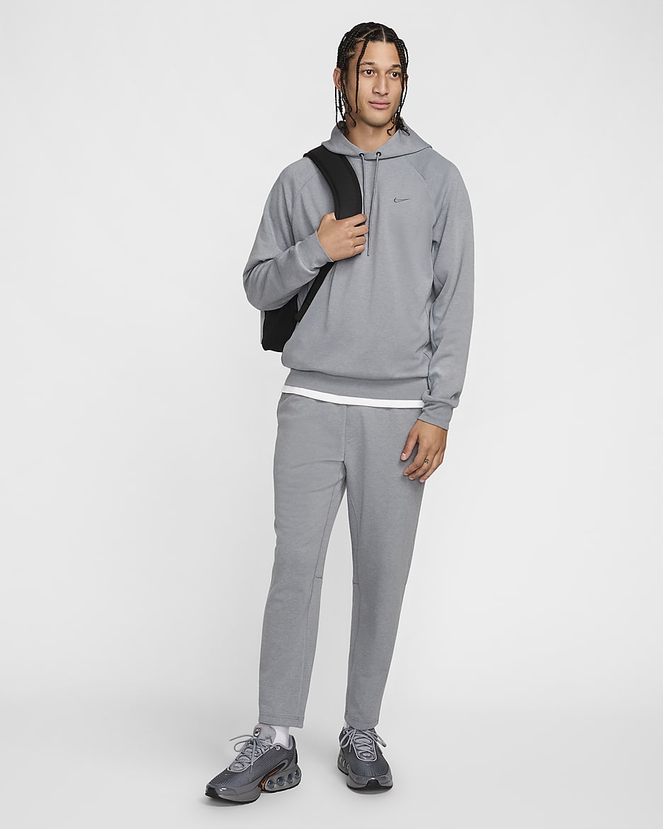 Alsidig Nike Primary Dri-FIT UV-pullover-hættetrøje til mænd - Cool Grey/Heather/Cool Grey