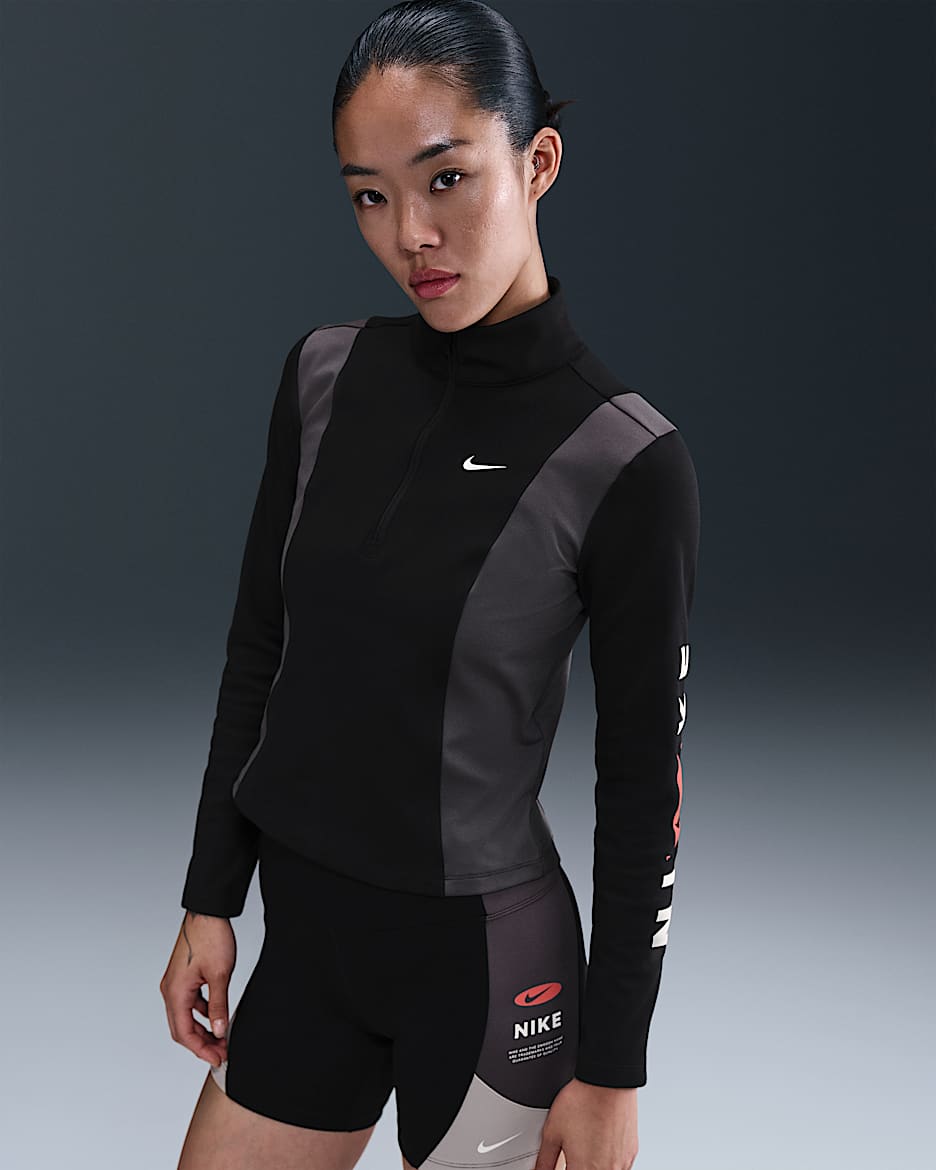 Nike One Women's Dri-FIT Mid Layer - Black/Thunder Grey/Black/Sail