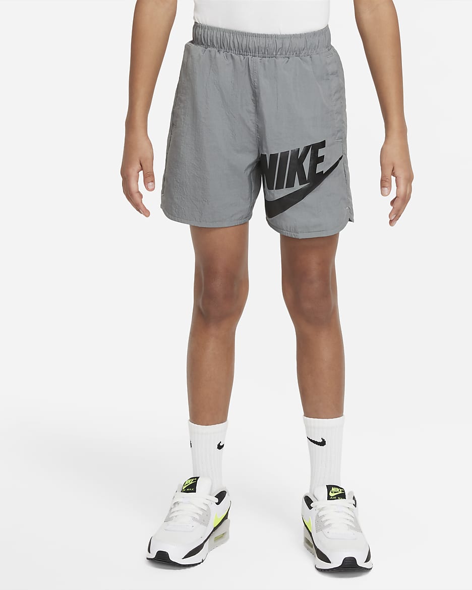 Nike Sportswear Older Kids' (Boys') Woven Shorts - Smoke Grey/Black