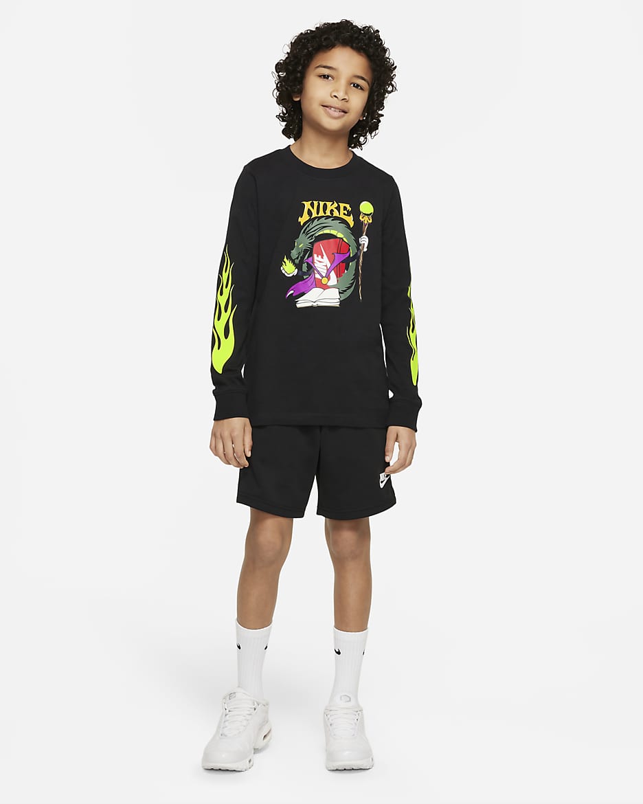 Nike Sportswear Older Kids' (Boys') Long-Sleeve T-Shirt - Black