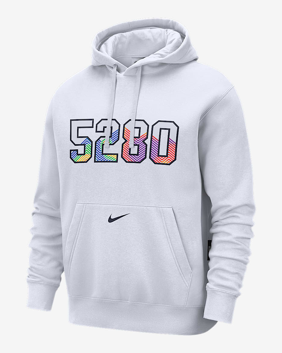 Sudadera con gorro sin cierre Nike de la NBA de tejido Fleece para hombre Denver Nuggets Club City Edition - Blanco