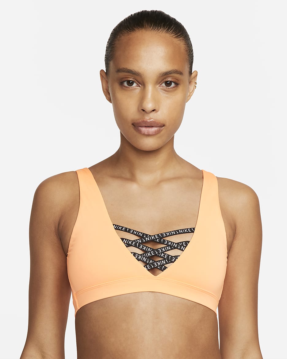 Nike Sneakerkini Women's Scoop Neck Bikini Top - Peach Cream