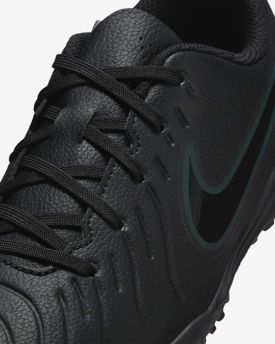 Sapatilhas de futebol de perfil baixo para relva Nike Jr. Tiempo Legend 10 Club para criança/Júnior - Preto/Deep Jungle/Preto